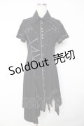 Ozz Croce / アシンメトリーシャツワンピース  黒 Y-25-11-01-116-OO-OP-SZ-ZY
