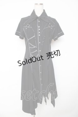 画像1: Ozz Croce / アシンメトリーシャツワンピース  黒 Y-25-11-01-116-OO-OP-SZ-ZY