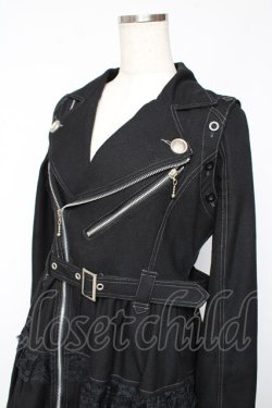 画像3: ALGONQUINS / ライダースジャケットワンピース F 黒 Y-25-11-01-119-AL-OP-SZ-ZY