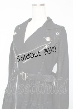 画像3: ALGONQUINS / ライダースジャケットワンピース F 黒 Y-25-11-01-119-AL-OP-SZ-ZY