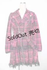 ALGONQUINS / ライダースジャケットワンピース 2 ピンク Y-25-11-01-120-AL-OP-SZ-ZY