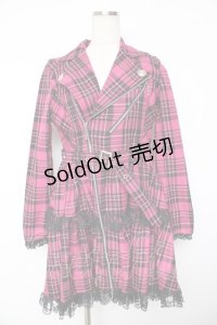 ALGONQUINS / ライダースジャケットワンピース 2 ピンク Y-25-11-01-120-AL-OP-SZ-ZY