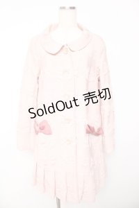 Emily Temple cute / リボンジャガードコート  ピンク Y-25-11-01-122-ET-CO-SZ-ZY