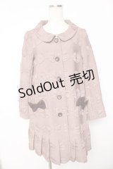 Emily Temple cute / リボンジャガードコート  ブラウン Y-25-11-01-123-ET-CO-SZ-ZY