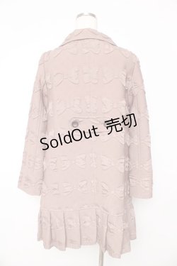 画像2: Emily Temple cute / リボンジャガードコート  ブラウン Y-25-11-01-123-ET-CO-SZ-ZY