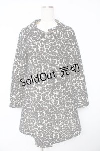 Emily Temple cute / レオパードジャガードコート  ブラウン Y-25-11-01-125-ET-CO-SZ-ZY