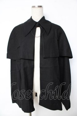 画像1: BPN FOR MEN / チェーン付きケープマント M 黒 Y-25-11-01-126-GO-JA-SZ-ZY