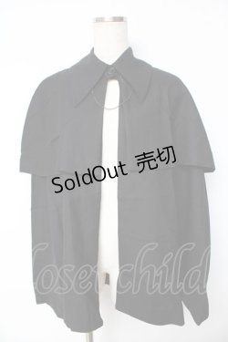 画像1: BPN FOR MEN / チェーン付きケープマント M 黒 Y-25-11-01-126-GO-JA-SZ-ZY
