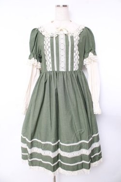 画像1: Innocent World / リバイバルドールワンピース L グリーン Y-25-11-01-129-IW-OP-SZ-ZY