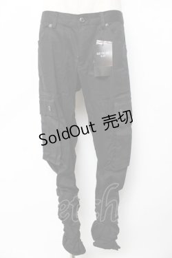 画像1: BPN FOR MEN / ギャザーパンツ M 黒 Y-25-11-01-133-GO-PA-SZ-ZY