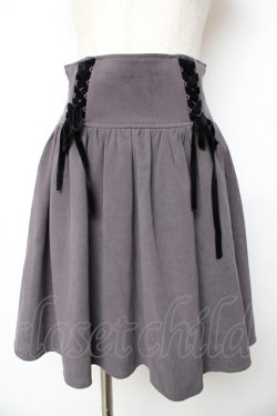 画像1: Ank Rouge / サイドレースアップコルセットスカート M グレー Y-25-11-01-134-CA-SK-SZ-ZY