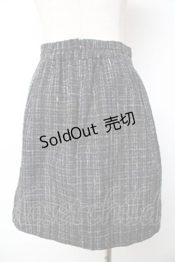 画像2: Ank Rouge / フロントビジューツイードミニスカート M 黒 Y-25-11-01-135-CA-SK-SZ-ZY