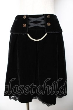 画像1: axes femme / ベロアスカート  黒 Y-25-11-01-140-AX-SK-SZ-ZY