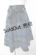axes femme / シャギーチェックイレヘムスカート  紺 Y-25-11-01-145-AX-SK-SZ-ZY