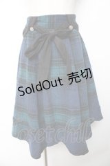 axes femme / シャギーチェックイレヘムスカート  紺 Y-25-11-01-145-AX-SK-SZ-ZY