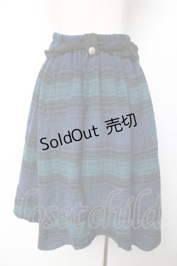 画像2: axes femme / シャギーチェックイレヘムスカート  紺 Y-25-11-01-145-AX-SK-SZ-ZY