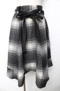 axes femme / シャギーチェックイレヘムスカート  紺 Y-25-11-01-146-AX-SK-SZ-ZY