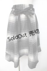 axes femme / シャギーチェックイレヘムスカート  紺 Y-25-11-01-146-AX-SK-SZ-ZY