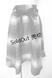 axes femme / シャギーチェックイレヘムスカート  紺 Y-25-11-01-146-AX-SK-SZ-ZY