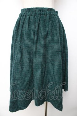 画像2: axes femme / 千鳥イレヘムスカート  グリーン Y-25-11-01-148-AX-SK-SZ-ZY
