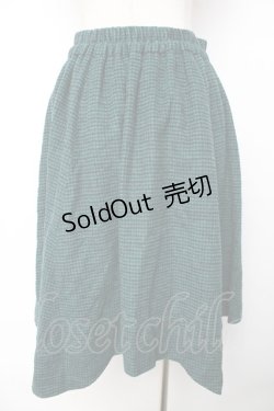 画像2: axes femme / 千鳥イレヘムスカート  グリーン Y-25-11-01-148-AX-SK-SZ-ZY