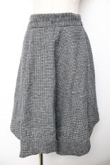 axes femme / 千鳥イレヘムスカート  黒 Y-25-11-01-149-AX-SK-SZ-ZI