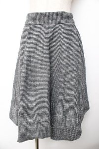 axes femme / 千鳥イレヘムスカート  黒 Y-25-11-01-149-AX-SK-SZ-ZI