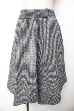 画像1: axes femme / 千鳥イレヘムスカート  黒 Y-25-11-01-149-AX-SK-SZ-ZY