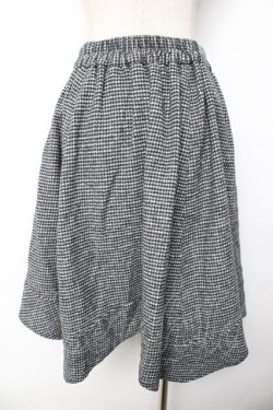 画像2: axes femme / 千鳥イレヘムスカート  黒 Y-25-11-01-149-AX-SK-SZ-ZY