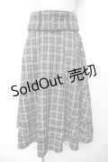axes femme / ベルト付チェック柄タックスカート F グリーン Y-25-11-01-151-AX-SK-SZ-ZY