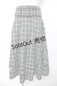 axes femme / ベルト付チェック柄タックスカート F グリーン Y-25-11-01-151-AX-SK-SZ-ZY