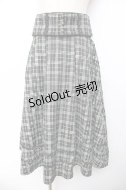 画像1: axes femme / ベルト付チェック柄タックスカート F グリーン Y-25-11-01-151-AX-SK-SZ-ZY