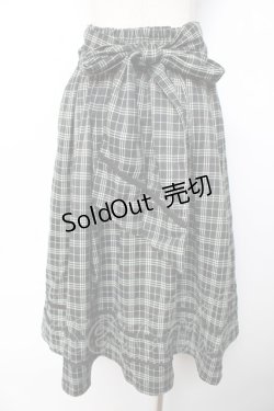 画像2: axes femme / ベルト付チェック柄タックスカート F グリーン Y-25-11-01-151-AX-SK-SZ-ZY