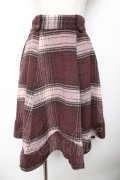 axes femme / チェックフレアスカート  赤 Y-25-11-01-152-AX-SK-SZ-ZY