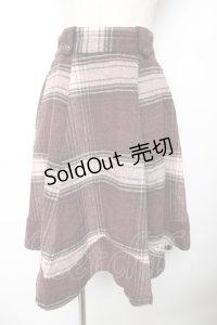 axes femme / チェックフレアスカート  赤 Y-25-11-01-152-AX-SK-SZ-ZY