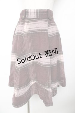 画像1: axes femme / チェックフレアスカート  赤 Y-25-11-01-152-AX-SK-SZ-ZY