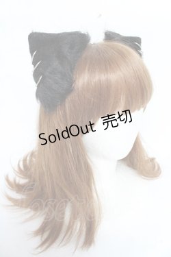 画像2: NOVESSEL / クロスチェーンリングピアス付き猫耳ヘアピン  黒 Y-25-11-01-022-PU-ZA-SZ-ZY
