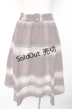 画像2: axes femme / チェックフレアスカート  赤 Y-25-11-01-152-AX-SK-SZ-ZY