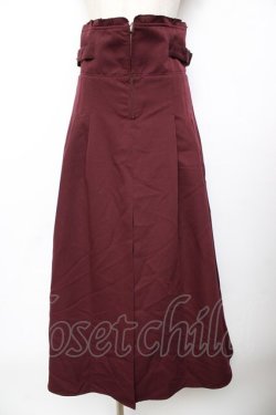 画像1: axes femme / センタープリーツロングスカート  ワイン Y-25-11-01-153-AX-SK-SZ-ZY