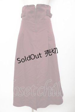 画像1: axes femme / センタープリーツロングスカート  ワイン Y-25-11-01-153-AX-SK-SZ-ZY