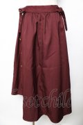 axes femme / サイド釦アシンメトリースカート M ワイン Y-25-11-01-154-AX-SK-SZ-ZY