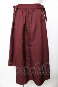 axes femme / サイド釦アシンメトリースカート M ワイン Y-25-11-01-154-AX-SK-SZ-ZY