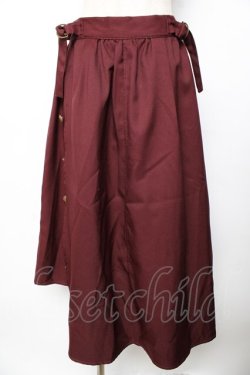画像1: axes femme / サイド釦アシンメトリースカート M ワイン Y-25-11-01-154-AX-SK-SZ-ZY