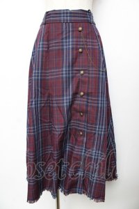 axes femme / タータンチェックスカート F ワイン Y-25-11-01-155-AX-SK-SZ-ZI