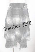 axes femme / シャギーチェックイレヘムスカート M 黒 Y-25-11-01-156-AX-SK-SZ-ZY