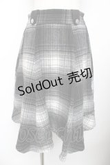 axes femme / シャギーチェックイレヘムスカート M 黒 Y-25-11-01-156-AX-SK-SZ-ZY