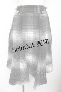 axes femme / シャギーチェックイレヘムスカート M 黒 Y-25-11-01-156-AX-SK-SZ-ZY