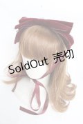 axes femme kawaii / ベロアリボンヘッドドレス  ワイン Y-25-11-01-023-AX-AC-SZ-ZY