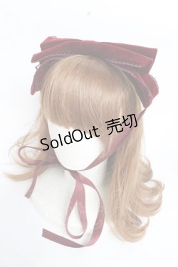 画像1: axes femme kawaii / ベロアリボンヘッドドレス  ワイン Y-25-11-01-023-AX-AC-SZ-ZY