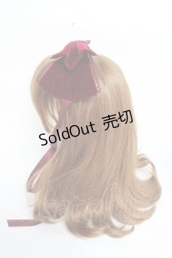 画像2: axes femme kawaii / ベロアリボンヘッドドレス  ワイン Y-25-11-01-023-AX-AC-SZ-ZY